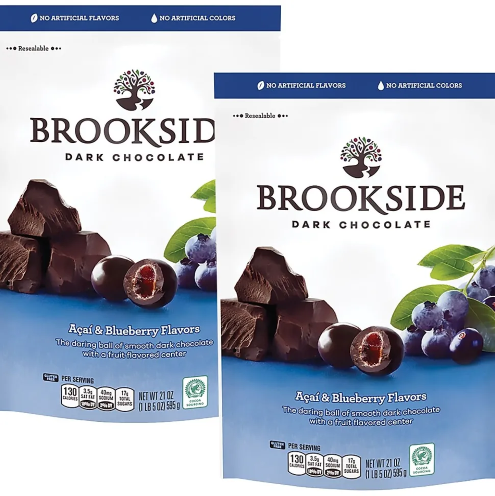 BROOKSIDE Dark Chocolate Acai and Blueberry Flavors, 21 Ounces, 2/BD (HEC91145)
