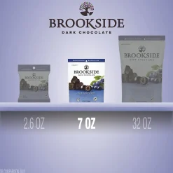 BROOKSIDE Dark Chocolate with Acai and Blueberry Flavors Candy, 7 oz, Resealable Bag (050929)