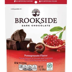 Brookside Pomegranate Flavored Dark Chocolate Pieces, 7 oz., 12/Carton (HEC38908)