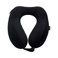 Brookstone Memory Foam Fabric Travel Pillow, Black (BNPM0001)