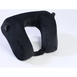 Brookstone Memory Foam Fleece Travel Pillow, Black (BNPM0002)