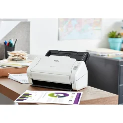 Brother ADS-2700W Refurbished Wireless Color Duplex Desktop Document Scanner, White