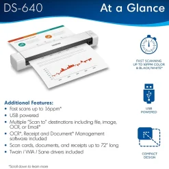 Brother DSmobile DS-640 Portable Scanner White