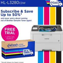 Brother HL-L3280CDW Wireless Color Laser Printer, Single-Function, Print (HLL3280CDW)