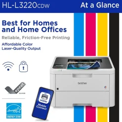 Brother HL-L3220CDW Wireless Color Laser Printer, Single-Function, Print