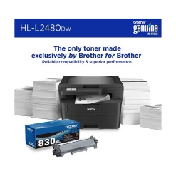 Brother HL-L2480DW Compact Wireless Black & White Laser Printer, Copy & Scan, Refresh Subscription Ready