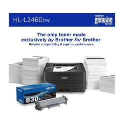 Brother HL-L2460DW Compact Wireless Black & White Laser Printer, Single-Function, Print, Refresh Subscription Ready