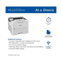 Brother HL-L6310DW Laser Printer, Single-Function, Print
