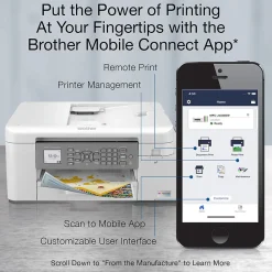 Brother INKvestment Tank MFC-J4335DW Wireless Color Inkjet Printer, All-In-One Supertank, Print, Scan, Copy, Fax