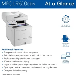 Brother MFC‐L9610CDN Enterprise Color Laser All‐in‐One Printer
