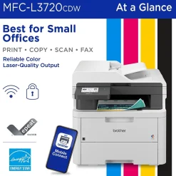 Brother MFC-L3720CDW Wireless Color Laser Printer, All-In-One, Print, Scan, Copy, Fax (MFCL3720CDW)