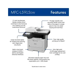 Brother MFC-L5915DW Business Wireless Black & White Laser, All-In-One, Print, Scan, Copy, Fax