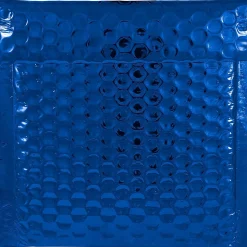 Bubble Padded Mailers with Peel and Seal Closure, CD Size, 6 x 6.5, Blue Metallic, 12/Pack (2745203)