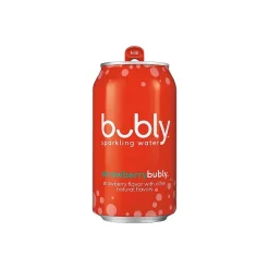 Bubly Strawberry Flavor Sparkling Seltzer Water, 12 fl. oz., 8 Cans/Pack, 3 Packs/Carton (17142)