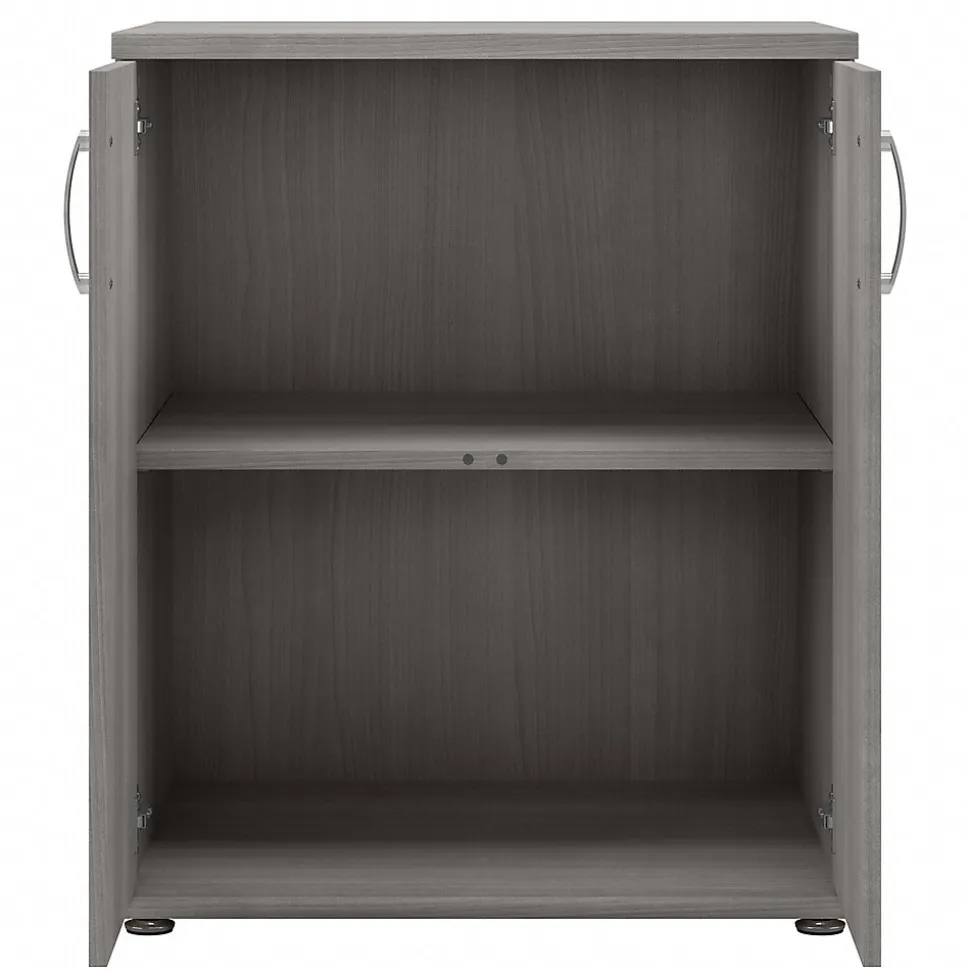 Bush Business Furniture 34" Floor Storage Cabinet with 2 Shelves, Platinum Gray (UNS128PG)
