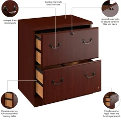 Bush Business Furniture Arlington 2-Drawer Lateral File Cabinet, Harvest Cherry (WC65554-03)