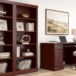 Bush Business Furniture Arlington 72"H 5-Shelf Bookcase, Harvest Cherry (WC65515-03)