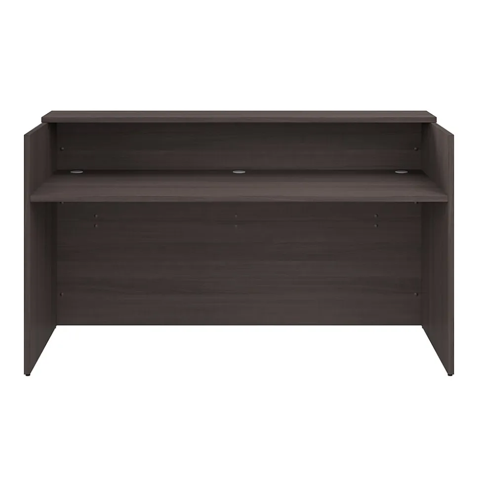 Bush Business Furniture Arrive 72"W Reception Desk with Shelf, Storm Gray (AVD172SGK)