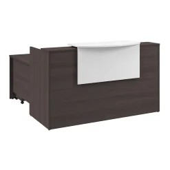 Bush Business Furniture Arrive 72"W L Shaped Reception Desk with Counter and Mobile File Cabinet, Storm Gray (ARV010SG)