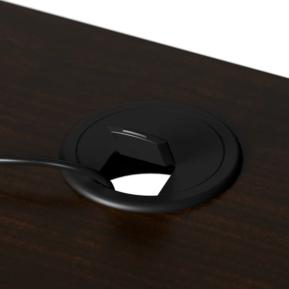 Bush Business Furniture Arrive 72"W L Shaped Reception Desk with Shelf, Mocha Cherry (ARV006MR)