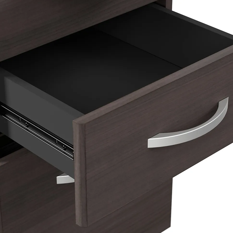 Bush Business Furniture Arrive 60"W L Shaped Reception Desk with Shelf and Mobile File Cabinet, Storm Gray (ARV004SG)