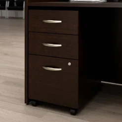 Bush Business Furniture Arrive 3 Drawer Mobile File Cabinet - Assembled, Mocha Cherry (ARF116MR-Z)