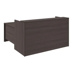 Bush Business Furniture Arrive 72"W L Shaped Reception Desk with Shelf, Storm Gray (ARV006SG)