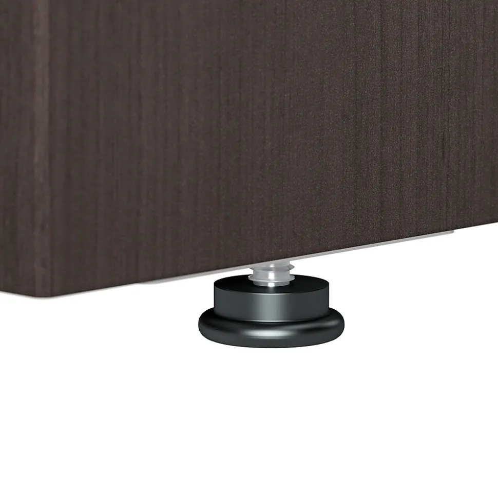 Bush Business Furniture Arrive 72"W L Shaped Reception Desk with Shelf, Storm Gray (ARV006SG)