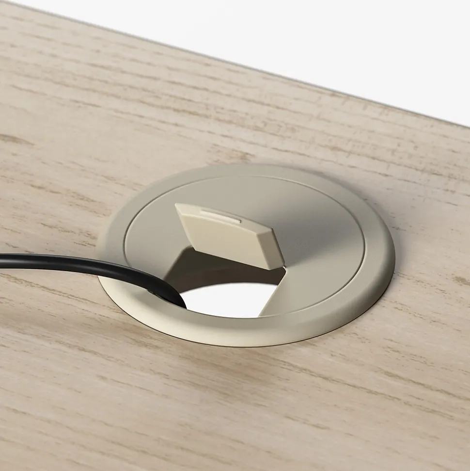 Bush Business Furniture Arrive 72"W L Shaped Reception Desk with Shelf, Natural Elm (ARV006NE)