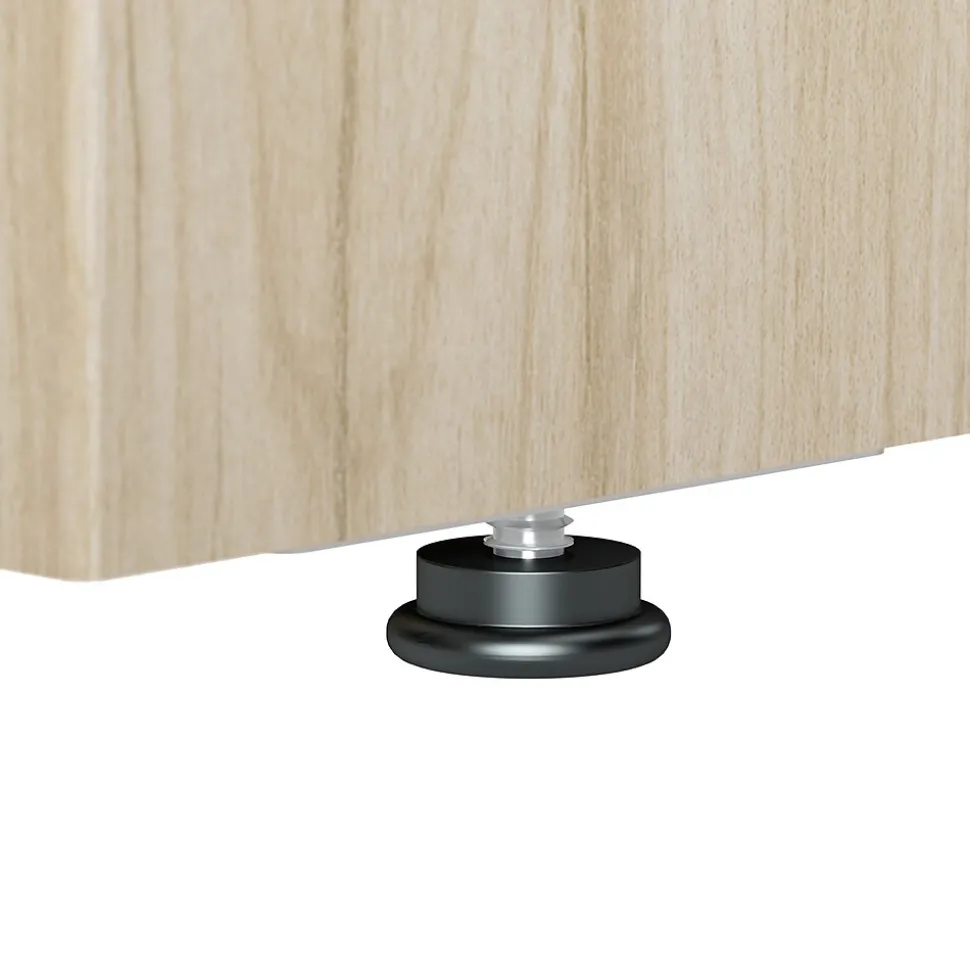 Bush Business Furniture Arrive 72"W L Shaped Reception Desk with Shelf, Natural Elm (ARV006NE)