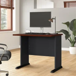 Bush Business Furniture Cubix 36"W Desk, Hansen Cherry/Galaxy (WC90436A)