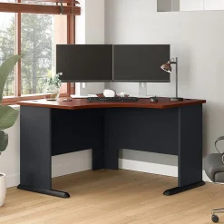 Bush Business Furniture Cubix 48"W Corner Desk, Hansen Cherry/Galaxy (WC90466A)