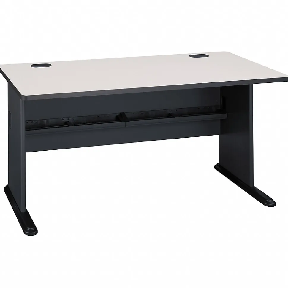 Bush Business Furniture Cubix 60"W Desk, Slate/White Spectrum (WC8460A)
