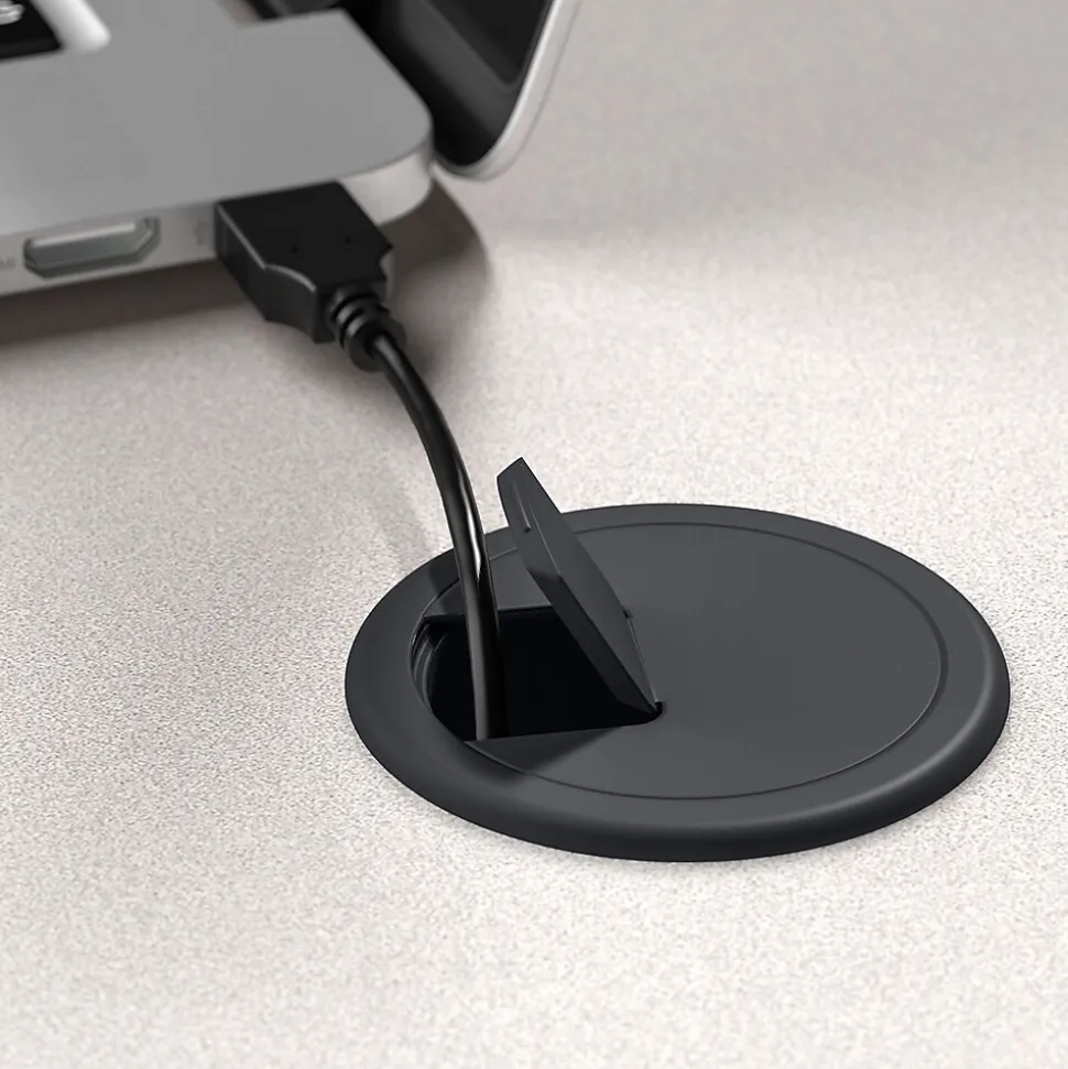 Bush Business Furniture Cubix 36W Desk with Mobile File Cabinet, Slate/White Spectrum (SRA024SLSU)