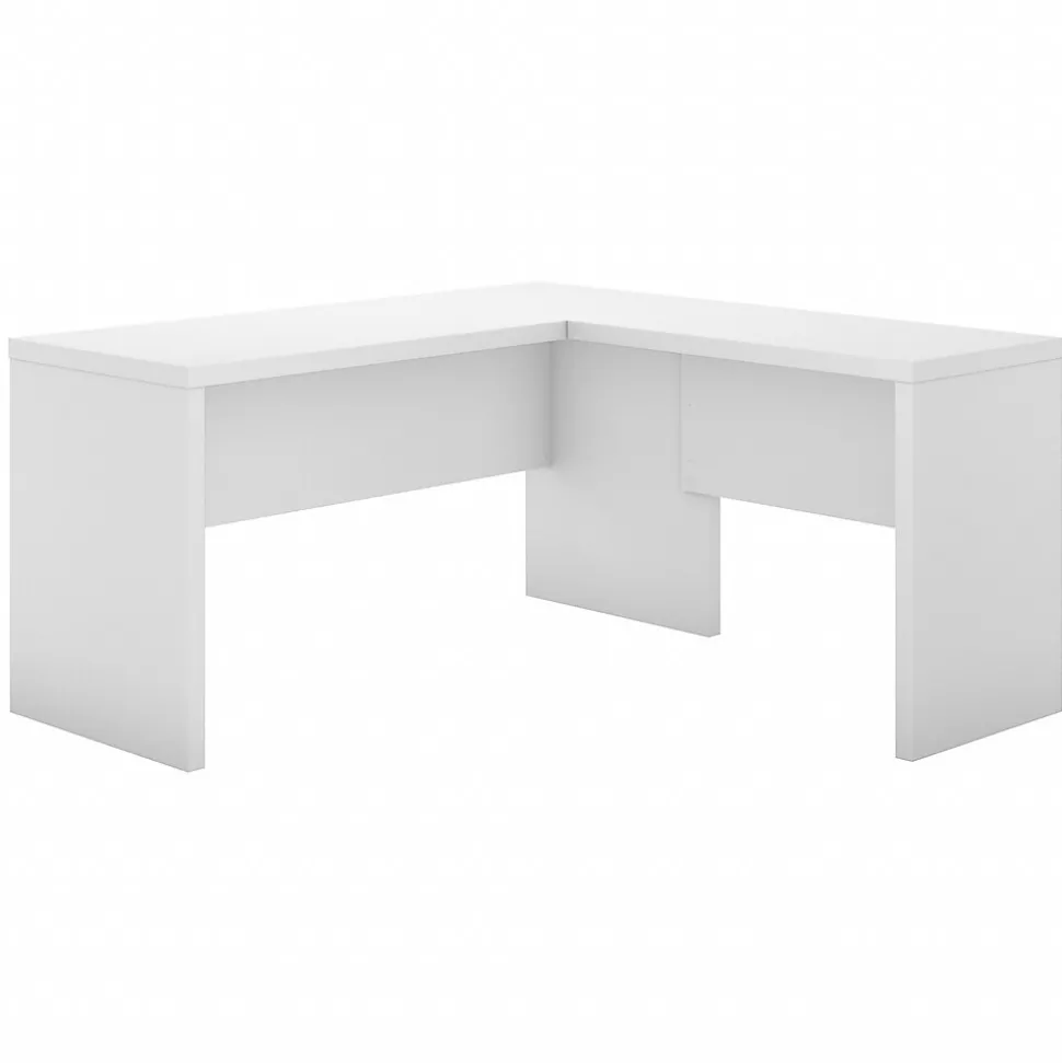 Bush Business Furniture Echo 60"W L Shaped Desk, Pure White (ECH026PW)