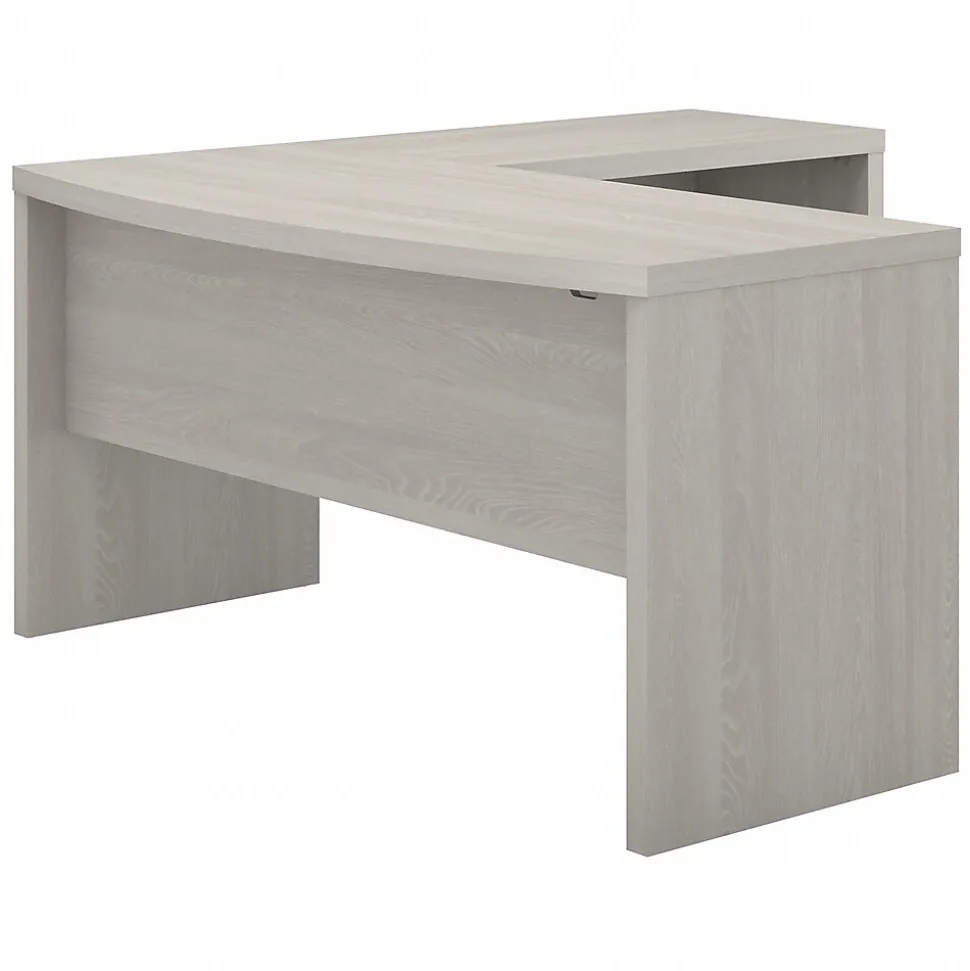 Bush Business Furniture Echo 60"W L Shaped Bow Front Desk, Gray Sand (ECH025GS)