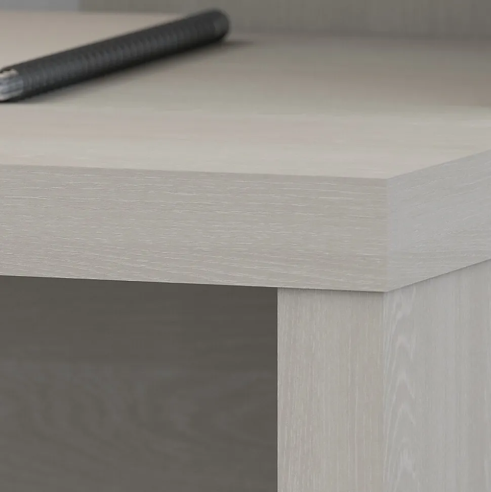 Bush Business Furniture Echo 60"W L Shaped Bow Front Desk, Gray Sand (ECH025GS)