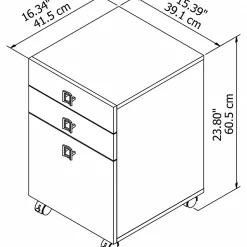 Bush Business Furniture Echo 3 Drawer Mobile File Cabinet, Gray Sand (KI60201-03)