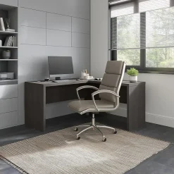 Bush Business Furniture Echo 60"W L Shaped Desk, Charcoal Maple (ECH026CM)