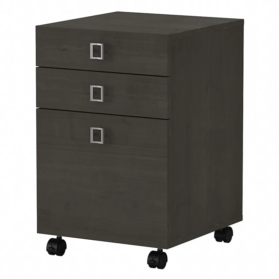 Bush Business Furniture Echo 3 Drawer Mobile File Cabinet, Charcoal Maple (KI60301-03)