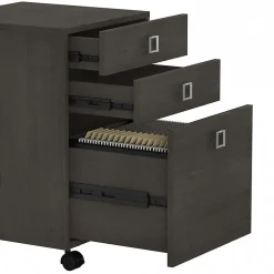 Bush Business Furniture Echo 3 Drawer Mobile File Cabinet, Charcoal Maple (KI60301-03)