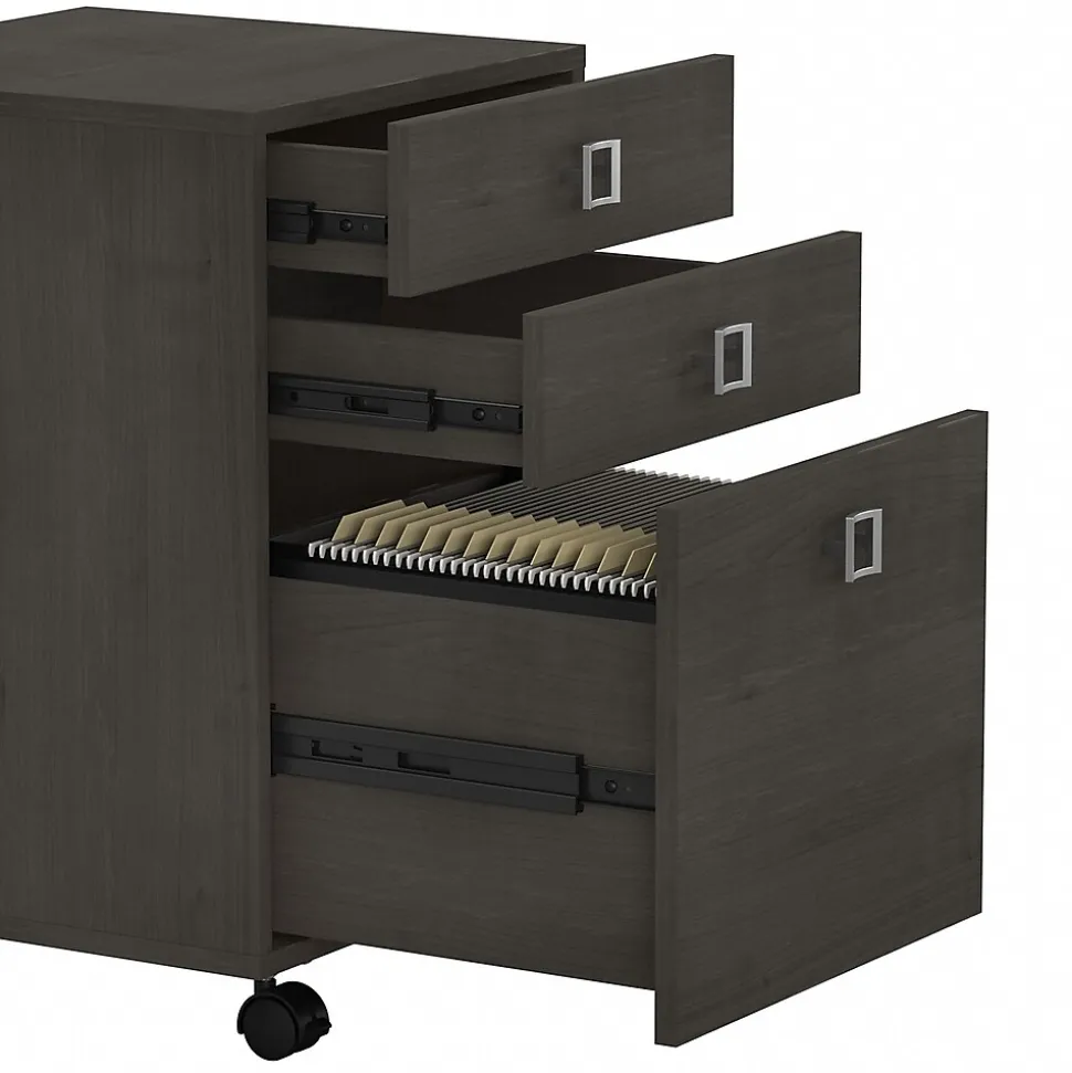 Bush Business Furniture Echo 3 Drawer Mobile File Cabinet, Charcoal Maple (KI60301-03)