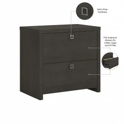 Bush Business Furniture Echo 2 Drawer Lateral File Cabinet, Charcoal Maple (KI60302-03)