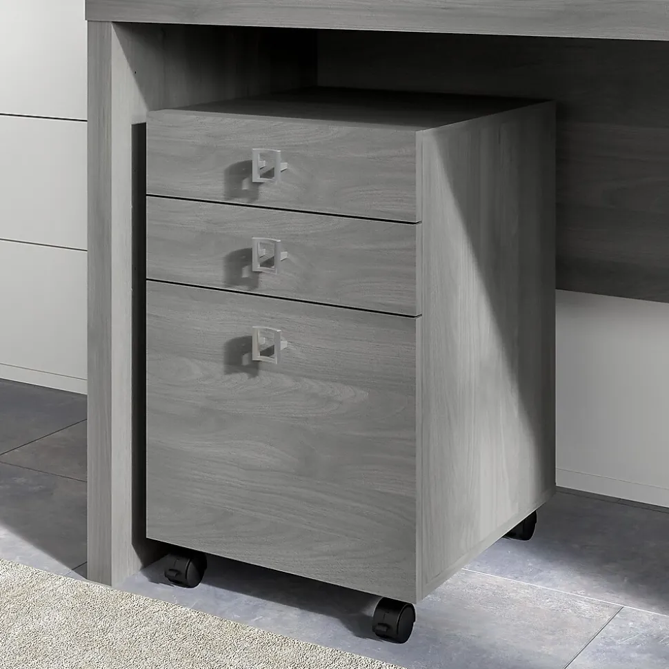 Bush Business Furniture Echo 3 Drawer Mobile File Cabinet, Modern Gray (KI60401-03)