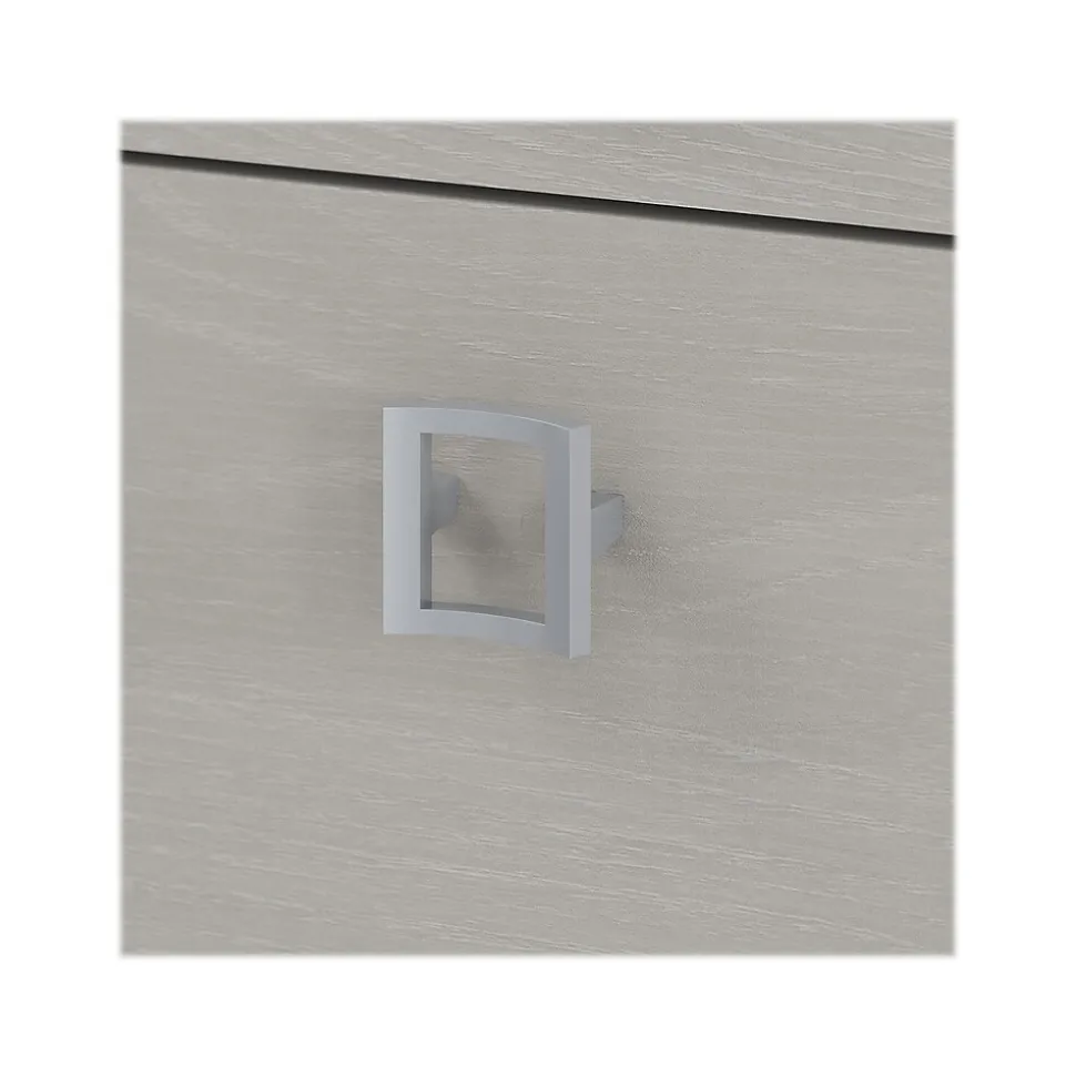 Bush Business Furniture Echo 60"W L Shaped Bow Front Desk with Mobile File Cabinet, Gray Sand (ECH007GS)