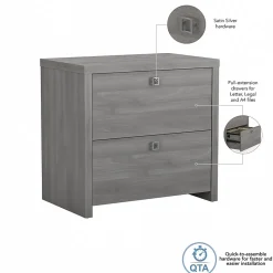 Bush Business Furniture Echo 2 Drawer Lateral File Cabinet, Modern Gray (KI60402-03)