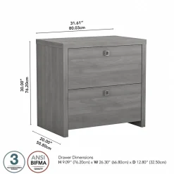 Bush Business Furniture Echo 2 Drawer Lateral File Cabinet, Modern Gray (KI60402-03)