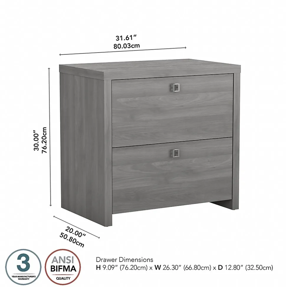 Bush Business Furniture Echo 2 Drawer Lateral File Cabinet, Modern Gray (KI60402-03)