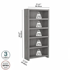 Bush Business Furniture Echo 5 Shelf Bookcase, Modern Gray (KI60404-03)