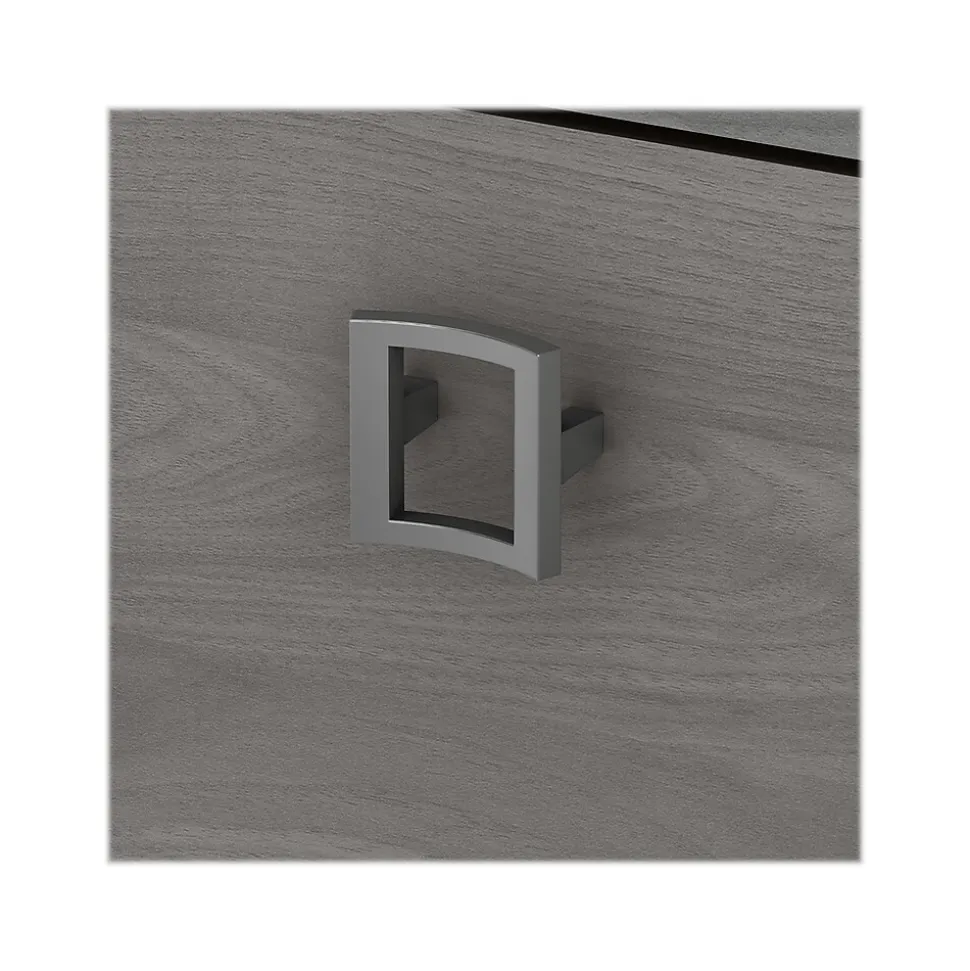 Bush Business Furniture Echo 60"W L Shaped Bow Front Desk with Mobile File Cabinet, Modern Gray (ECH007MG)